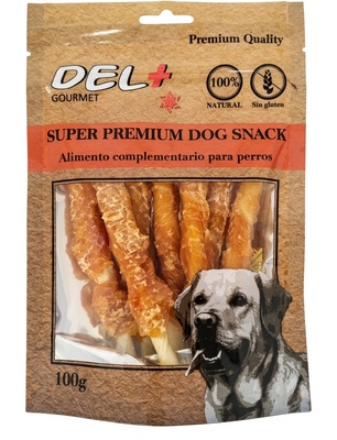 Snack Natural Pollo con Palito Prensado 100gr